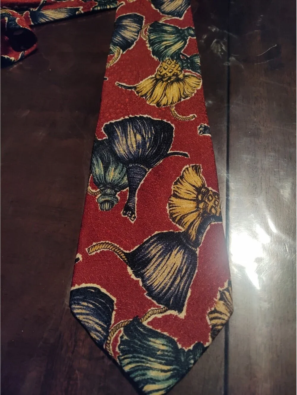 mens vintage Hugo Boss classic 100% all silk Retro luxury geometric neck tie